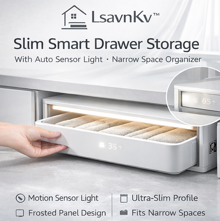 LsavnKv™ Slim Smart Drawer Storage with Auto Sensor Light, Narrow Space Organizer for Kitchen & Bedroom